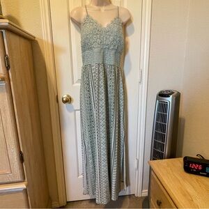 No Boundaries Green Embellished Maxi Dress Sleeveless Spaghetti Strap